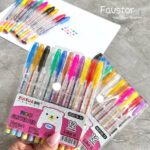 ست 12 عددی روان نویس اکلیلی Zuixua سری Glitter Pen طرح حیوانات کد HG6118-12