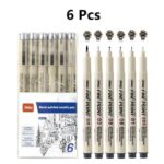 ست 6 عددی روان نویس نوک نمدی حرفه ای JiMiao سری SMOOTH FINE POINT کد 6571 - Image 9