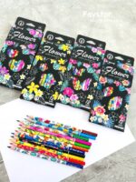 مدادرنگی 12 رنگ YaLong طرح گل Flowers کد YL231057-12