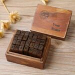ست 28 عددی مهر چوبی طرح حروف الفبا و اعداد لاتین ANTIQUE STAMP - Image 9
