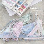 ست 4 تکه خط کش 20 cm، گونیا، نقاله تغییر رنگ دهنده FROG کد TY-1911 - Image 4