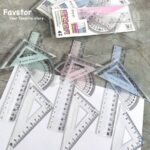ست 4 تکه خط کش 20 cm، گونیا، نقاله تغییر رنگ دهنده FROG کد TY-1911 - Image 3
