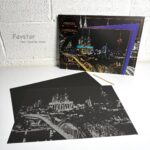 ست 2 عددی اسکرچ کارت طرح شهر رویایی city night view سایز A3 - Image 8