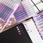 ست 9 عددی روان نویس مون لایت طیفی Languo طرح انیمه سری PURPLE STYLE کد K0556 - Image 2