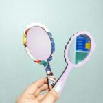 آینه چوبی دسته دار طرح bts سری اول - Image 2