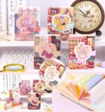 دفترچه جلد مگنتی JINGU طرح دختر انیمه FLOWER SHOP کد 2812