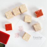 مهر چوبی مربع طرح حاشیه
