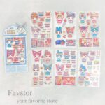ست 6 عددی شیت استیکر شفاف AKI طرح استایلینگ کرومی و Sanrio کد SZ/251-02 - Image 3
