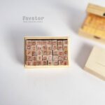 ست 40 عددی مهر چوبی TOTO طرح خرگوش و گربه - Image 2