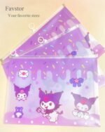 کاور زیپ دار شفاف A4 طرح کرومی و Sanrio کد 1-0023 - Image 3