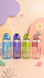 قمقمه دور سیلیکونی بند دار Happy everday کد 8014 - Image 3