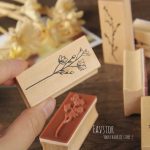 مهر چوبی تک جعبه طرح گل