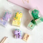 ست پاک کن و مداد تراش سیلیکونی طرح دایناسور Happy Dino کد 3811