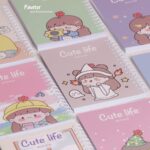 دفترچه سیمی A6 پیتیکو طرح دختر سری cute life کد 217