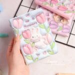 دفترچه جلد ‌پفکی Weibo طرح خرس و خرگوش flowers کد WB-95564-3