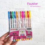 ست 12 عددی روان نویس اکلیلی Zuixua سری Glitter Pen طرح حیوانات کد HG6118-12 - Image 5