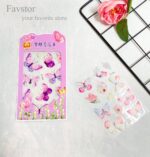 ست 2 عددی استیکر شفاف طلاکوب طرح پروانه و گل سری XS - Image 10