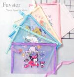 کاور زیپ دار توری A4 طرح کرومی و Sanrio
