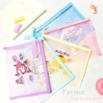 کاور زیپ دار توری A5 طرح کرومی و Sanrio