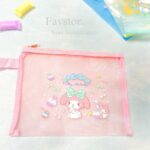 کاور زیپ دار توری A5 طرح کرومی و Sanrio - Image 5