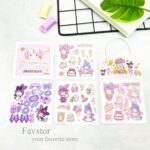 ست 3 عددی شیت استیکر شفاف بند کنفی کوتاه طرح کرومی و Sanrio سری SZ/95 - Image 6