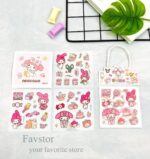 ست 3 عددی شیت استیکر شفاف بند کنفی کوتاه طرح کرومی و Sanrio سری SZ/95 - Image 2