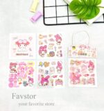 ست 3 عددی شیت استیکر شفاف بند کنفی کوتاه طرح کرومی و Sanrio سری SZ/95 - Image 3
