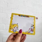 مینی تخته وایت برد چوبی پایه دار طرح دختر - Image 2