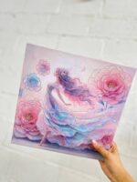 تابلو بوم نقاشی الماسی طرح فرشته و گل سایز 30*30 سری VA - Image 2