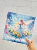 تابلو بوم نقاشی الماسی طرح فرشته و گل سایز 30*30 سری VA - Image 5