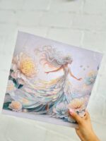 تابلو بوم نقاشی الماسی طرح فرشته و گل سایز 30*30 سری VA - Image 11