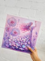 تابلو بوم نقاشی الماسی طرح فرشته و گل سایز 30*30 سری VA - Image 6