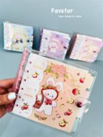 مینی کلاسور جلد شفاف طرح خرگوش CUTE BUNNY کد 7107