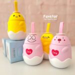 قمقمه تخم مرغی 290 ml طرح جوجه و خوک کد 525