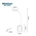 جاقلمی و چراغ مطالعه شارژی WEIDASI طرح گربه کد WD-6059 - Image 9