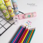 مداد رنگی 12 رنگ استوانه ای تراش دار طرح لابوبو کد 712
