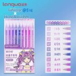 ست 9 عددی روان نویس مون لایت طیفی Languo طرح انیمه سری PURPLE STYLE کد K0556 - Image 3