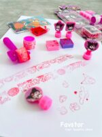 ست 10 تکه مهر غلطکی طرح کرومی و Sanrio و جوهر یدک کد 346