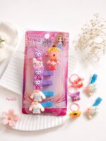 ست 8 عددی انگشتر و گیره مو طرح کرومی و Sanrio - Image 3