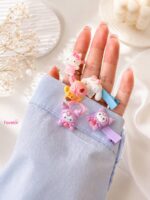 ست 8 عددی انگشتر و گیره مو طرح کرومی و Sanrio